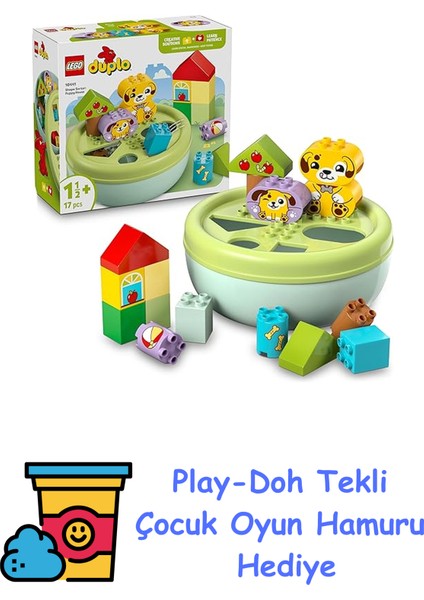 Duplo Ilk Şekil Ayırıcı: Köpek Evi 10441 – 1,5 Yaş ve Üzeri Köpek Sever Çocuklar Için Hayal Gücü Geliştiren Eğitici Oyuncak Yapım Seti, Doğum Günü Hediyesi (17 Pa + Play-Doh Oyun Hamuru