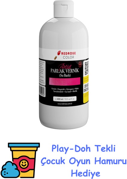 Akrilik Su Bazlı Parlak Vernik 400 ml + Play-Doh Oyun Hamuru