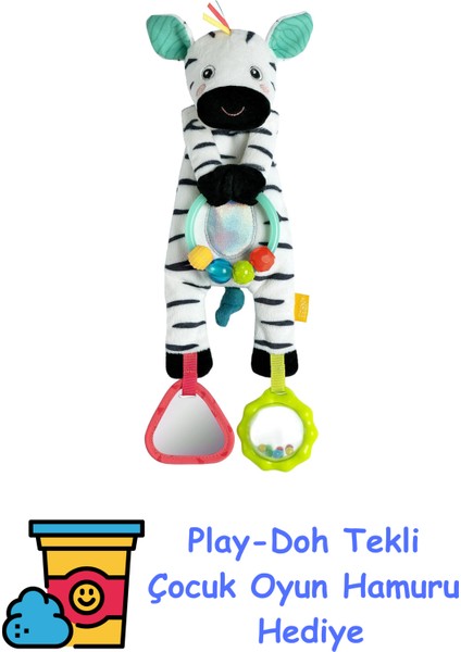 Toys Bebek Fasulye Torbası Zebra - Boncuk Halkalı Motor Becerileri Oyuncağı, Kavrama ve Hissetme Için Bebek Karyolası Oyuncağı - 0+ Aydan Itibaren + Play-Doh Oyun Hamuru