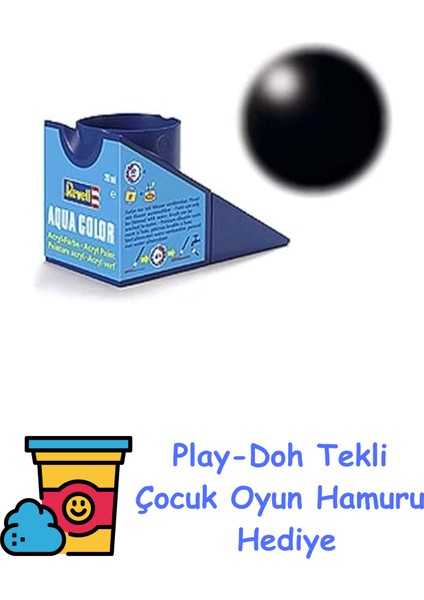 - Su Bazlı Maket Boyası Siyah Ipek 18 ml (36302) + Play-Doh Oyun Hamuru