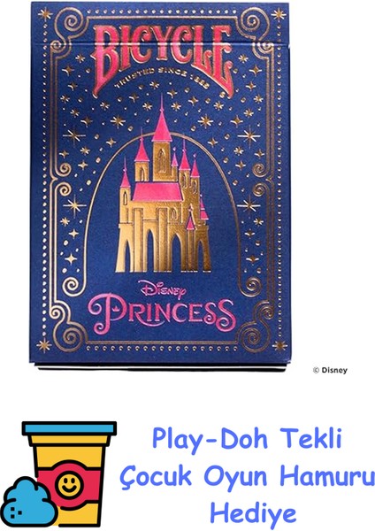Disney Princess Oyun Kartları – Pembe Veya Lacivert + Play-Doh Oyun Hamuru