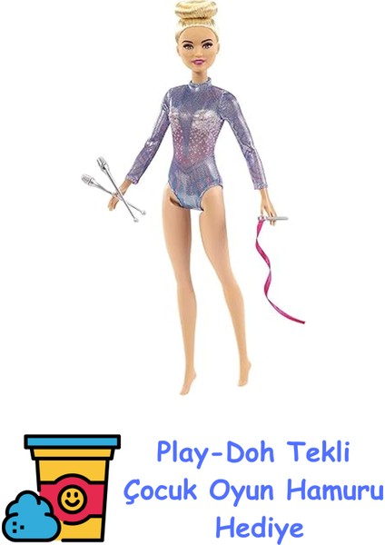 Barbıe Ritmik Jimnastikçi (Sarı Saçlı) Bebek Barbie Ritmik Jimnastikçi, Sarı Saçlı Bebek GTN65 GTN65 + Play-Doh Oyun Hamuru