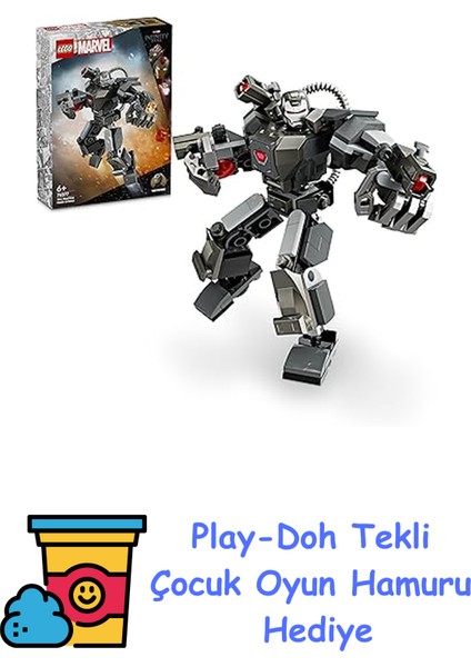 | Marvel War Machine Robot Zırhı 76277-6 Yaş ve Üzeri Süper Kahraman Seven Çocuklar Için Inşa Edilebilen Savaşçı Içeren Yaratıcı Oyuncak Yapım Seti (154 Parça) + Play-Doh Oyun Hamuru