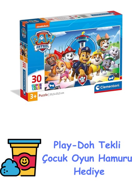 - 30 Parça Puzzle - Paw Patrol + Play-Doh Oyun Hamuru