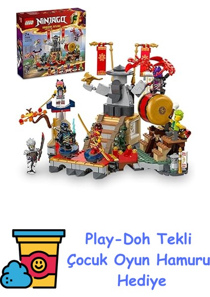 Nınjago Turnuva Savaş Arenası 71818 – 7 Yaş ve Üzeri Kız ve Erkek Çocukları Için 6 Minifigür Içeren Yaratıcı Oyuncak Yapım Seti, Çocuklar Için Doğum Günü Hediyesi + Play-Doh Oyun Hamuru