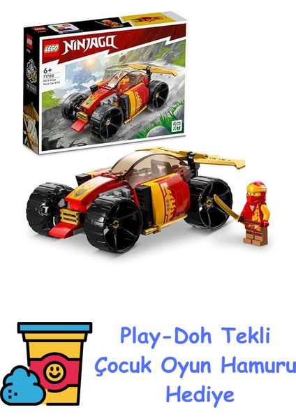 ® Nınjago® Kai’nin Ninja Yarış Arabası Evo 71780-6 Yaş ve Üzeri Çocuklar Için Araba ve Kai Minifigürü Içeren Yaratıcı Oyuncak Yapım Seti (94 Parça) + Play-Doh Oyun Hamuru