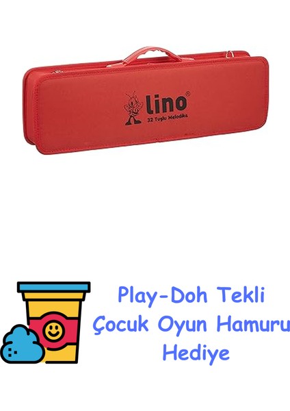 Melodika 32 Tuşlu Çantali Kirmizi + Play-Doh Oyun Hamuru