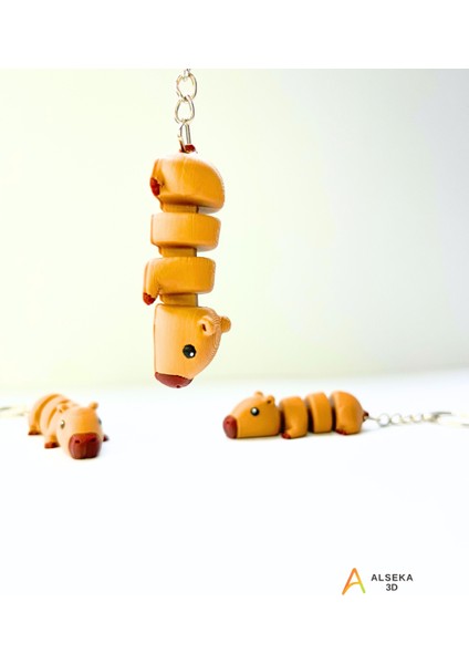 - 3D Baskı Kapibara Figürlü Anahtarlı