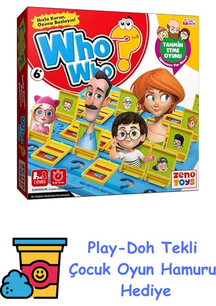 Who Who Bil Bakalım Tahmin Oyunu ZN002 + Play-Doh Oyun Hamuru