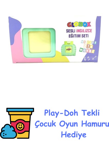 Sesli Ingilizce Eğitim Seti - Kartlar Içerir - Çocuklar Için + Play-Doh Oyun Hamuru
