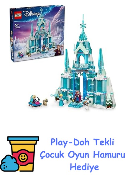 Disney Princess Elsa'nın Buz Sarayı 43244-6 Yaş ve Üstü Frozen Hayranı Kız ve Erkek Çocukları Için Saray ve Elsa & Anna Mini Bebek Figürleri Içeren Yapım Seti, He + Play-Doh Oyun Hamuru