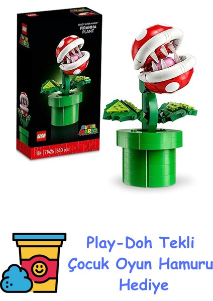 ® Super Mario™ Piranha Plant 71426- Yetişkinler Için Koleksiyonluk Yapım Seti (540 Parça) + Play-Doh Oyun Hamuru