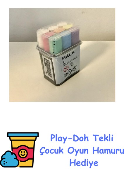 Mala Tebeşir 9 Adet + Play-Doh Oyun Hamuru
