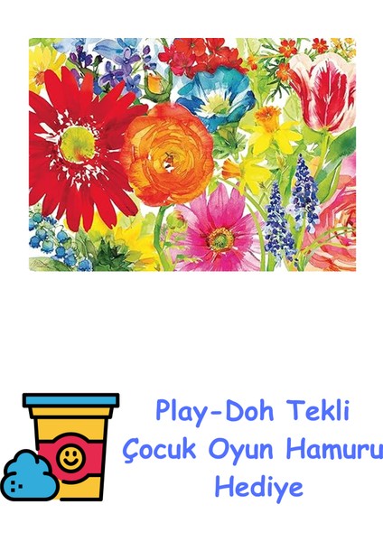 1000P Puzzle Çiçekler, Yapboz + Play-Doh Oyun Hamuru