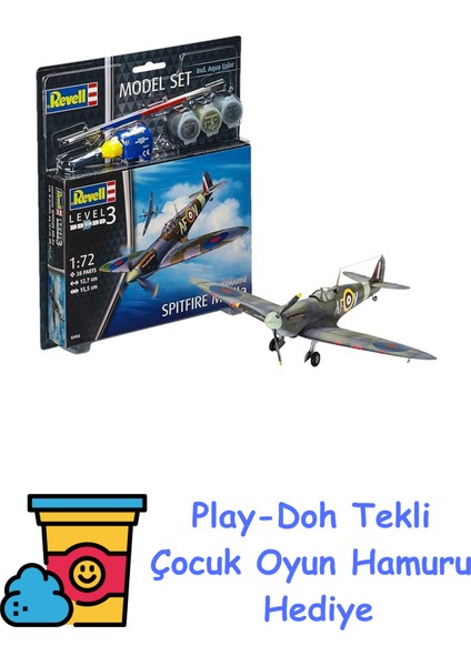 1:72 Spitfire Mk-Iıa Uçak VBU63953 + Play-Doh Oyun Hamuru