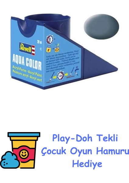 - Su Bazlı Maket Boyası Grimsi Mavi Mat 18 ml (36179) + Play-Doh Oyun Hamuru