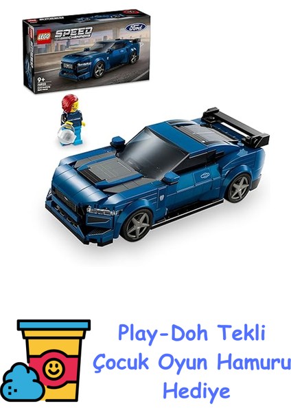 Speed Champions Ford Mustang Dark Horse Spor Araba 76920-9 Yaş ve Üzeri Çocuklar Için Koleksiyonluk ve Sergilenebilir Yaratıcı Oyuncak Model Yapım Seti (344 Parça + Play-Doh Oyun Hamuru