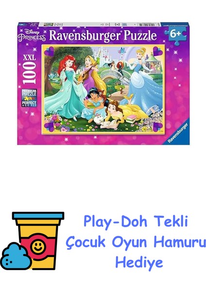 (107759) 100 Parça Puzzle Wd, Princess + Play-Doh Oyun Hamuru