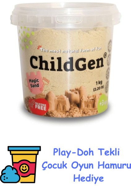 Doğal Kinetik Kum 1 kg + Play-Doh Oyun Hamuru