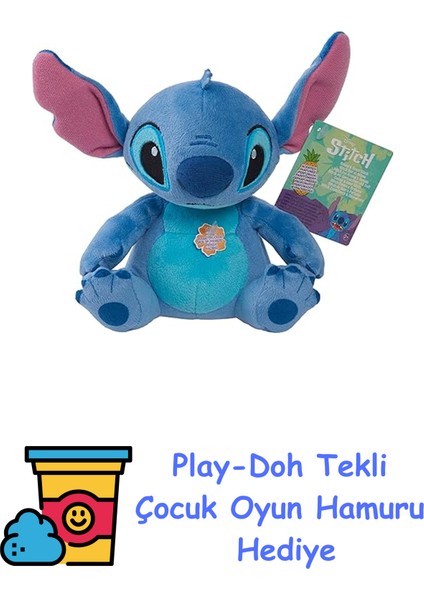 Stitch Just Play Disney Sound And Scent, 15 Cm, Küçük Pelüş Hayvan, Mavi, Uzaylı, 2 Yaşından Büyük Çocuk Oyuncağı + Play-Doh Oyun Hamuru