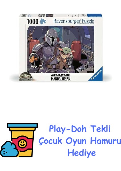 1000P Puzzle Sw Mandalorian, Yapboz + Play-Doh Oyun Hamuru