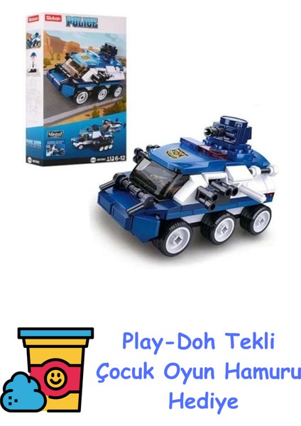 Polis Serisi - 3, Çok Renkli Yapım Seti, 113 Parça + Play-Doh Oyun Hamuru