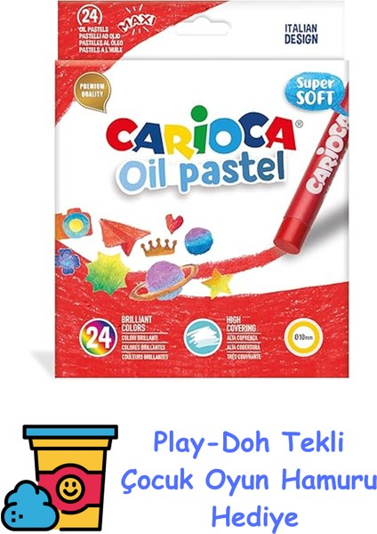 Yağli Pastel Boya Kalemi 24'lü + Play-Doh Oyun Hamuru