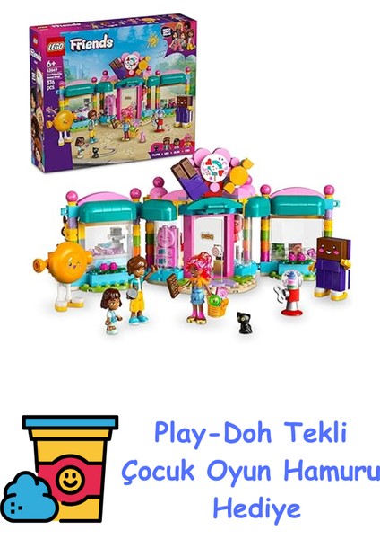 Friends Heartlake City Şekerci Dükkanı 42649-6 Yaş ve Üzeri Kız ve Erkek Çocukları Için Mini Bebek Içeren Yaratıcı Oyuncak Yapım Seti, Doğum Günü Hediyesi (376 Pa + Play-Doh Oyun Hamuru