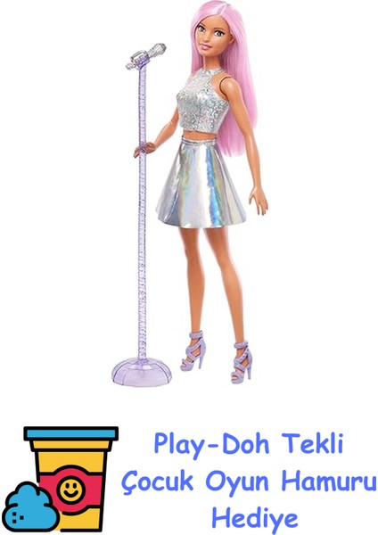 Kariyer Bebeği Pop Yıldızı JCW42 + Play-Doh Oyun Hamuru