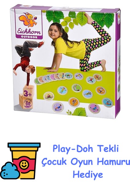 : Dış Mekan Aktivite Oyuncağı Çocukları Hareket Etmeye, Jimnastik Yapmaya ve Enerjilerini Atmaya Teşvik Eder. Muhafaza Için Kumaş Torbası Bulunan Motifli 20 Oy + Play-Doh Oyun Hamuru