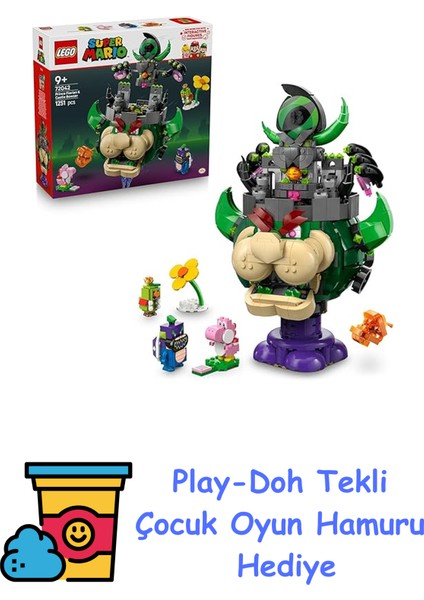 Super Mario Prince Florian ve Castle Bowser 72042 – 9 Yaş ve Üzeri Çocuklar Için Yaratıcı Yapım Seti, Eğlenceli Rol Oyun Deneyimi, Büyük Kale Modeli Hediye Fikri + Play-Doh Oyun Hamuru