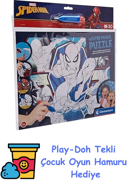 - 22706-30 Parça Water Magic Frame Puzzle - Spiderman + Play-Doh Oyun Hamuru