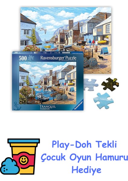 500P Puzzle Liman, Yapboz + Play-Doh Oyun Hamuru
