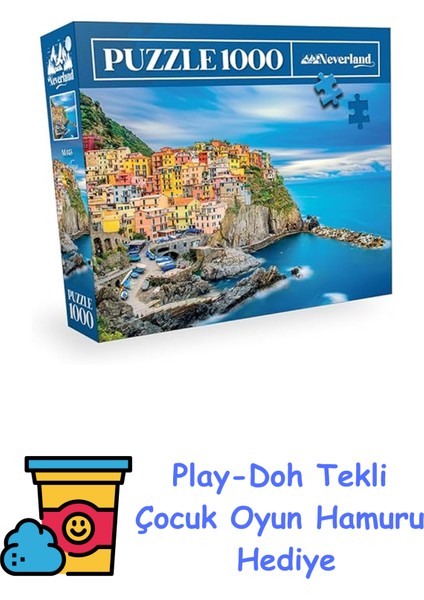1000 Parça Puzzle - Cınque Terre + Play-Doh Oyun Hamuru