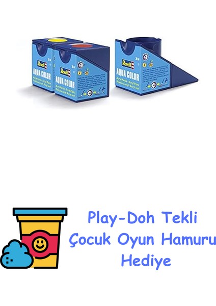 - Su Bazlı Maket Boyası Mavi Mat 18 ml (36156) + Play-Doh Oyun Hamuru