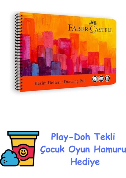 Resim Defteri, 25X35 Cm, 30 Yaprak, Sert Karton Kapak, Spiral Cilt, 120G Kaliteli Kağıt, Kolay Koparılabilen Sayfalar, Boyama Teknikleri Kılavuzu Içerir + Play-Doh Oyun Hamuru