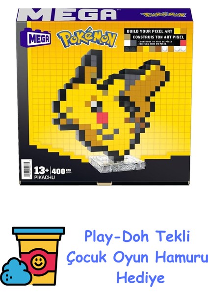 Mega Pokémon Pikachu Pixel Sanatı + Play-Doh Oyun Hamuru