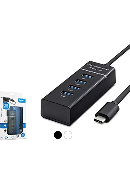 Type-C 4 Port USB 3.0 Hub Yüksek Hızlı Çoklayıcı Bilgisayar ve Tablet Uyumlu