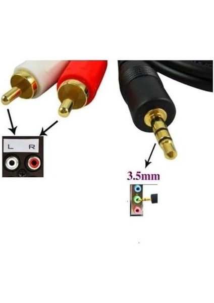 Primex PX-AUX5R 3.5mm Aux Rca Ses Kablosu, 5 Metre Aux Ses Sistemi Kablosu, Aux Rca Ses Kablosu fiyatları