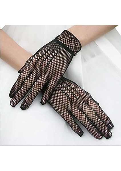 Parmaklı Örgü Eldiven Siyah Renk File Likralı fiyatları