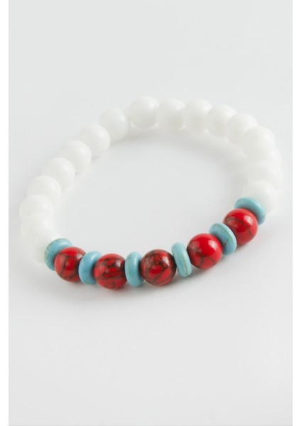 Techmrt Ceyt Doğaltaş Bileklik-Beyaz