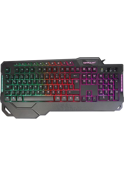 Rdbydn Konfulon MK80 Rgb Işıklı Türkçe Q Kablolu Meik Hisli Klavye