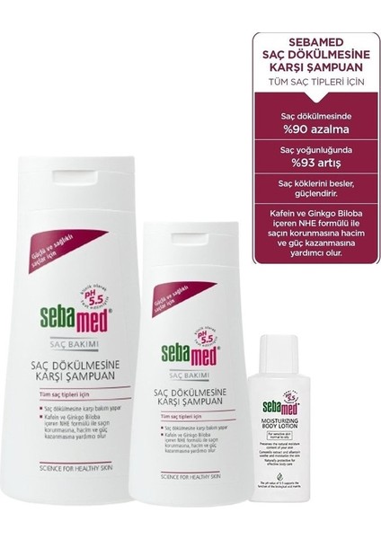 Saç Dökülmesine Karşı Etkili Kafein ve Ginkgo Biloba Şampuan 400 ml + 20 ml / Mini Nemlendirici Losyon 20 ml