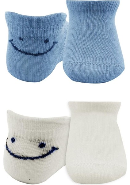Bistyle 2'Li Sneakers Smile Penye Çorap BS20106 Mavi Ekru fiyatları