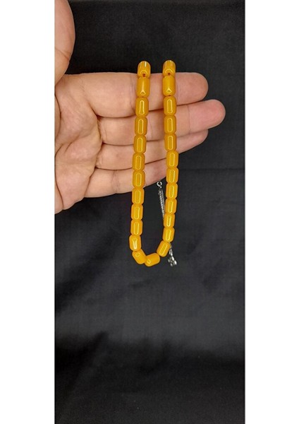 Çubuk Kehribar Tesbih Kapsül Kesim Sarı Renk HEDİYE T-350 indirimleri