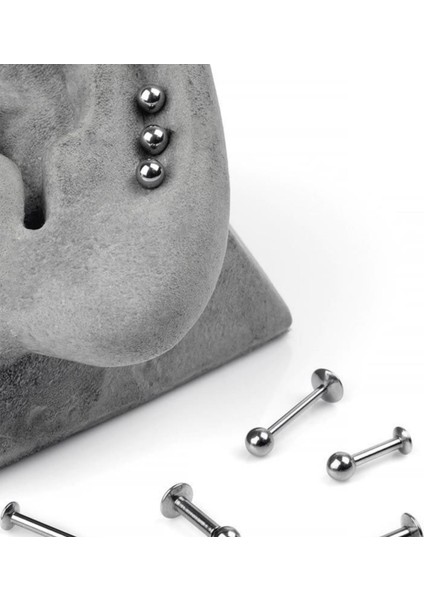 Kulak Piercing - Flatback Labret Piercing - 316L Cerrahi Çelik ,farklı Boyut Seçenekleri