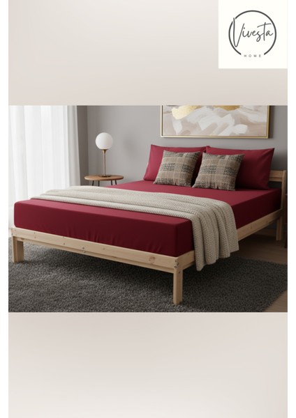 160X200 cm Çift Kişilik Lastikli Çarşaf Seti + 2 Adet 50X70 Yastık Kılıfı – Kaymaz, Yumuşak