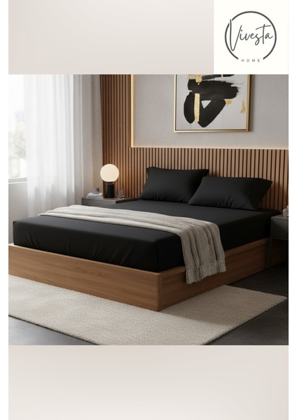 160X200 cm Çift Kişilik Lastikli Çarşaf Seti + 2 Adet 50X70 Yastık Kılıfı – Kaymaz, Yumuşak