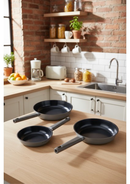 Chef Döküm 3 Parça Tava Seti Gri