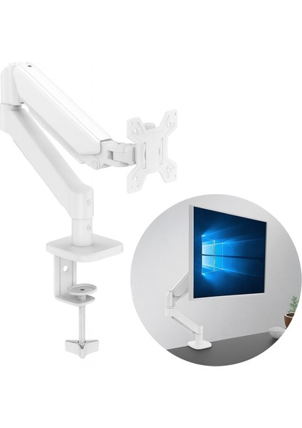 13-32'' Amortisörlü Stand Tek Kol Lcd-Led Gaming Monitör Tutucu Beyaz Stand Askı Aparatı